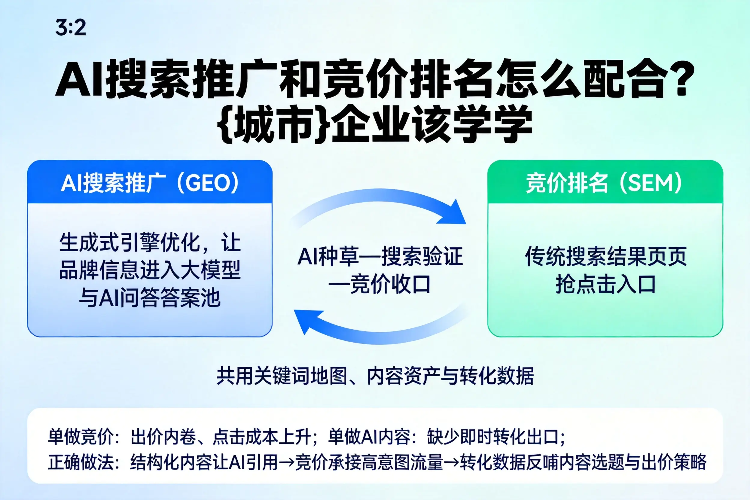 AI搜索推广和竞价排名怎么配合？晋城企业该学学
