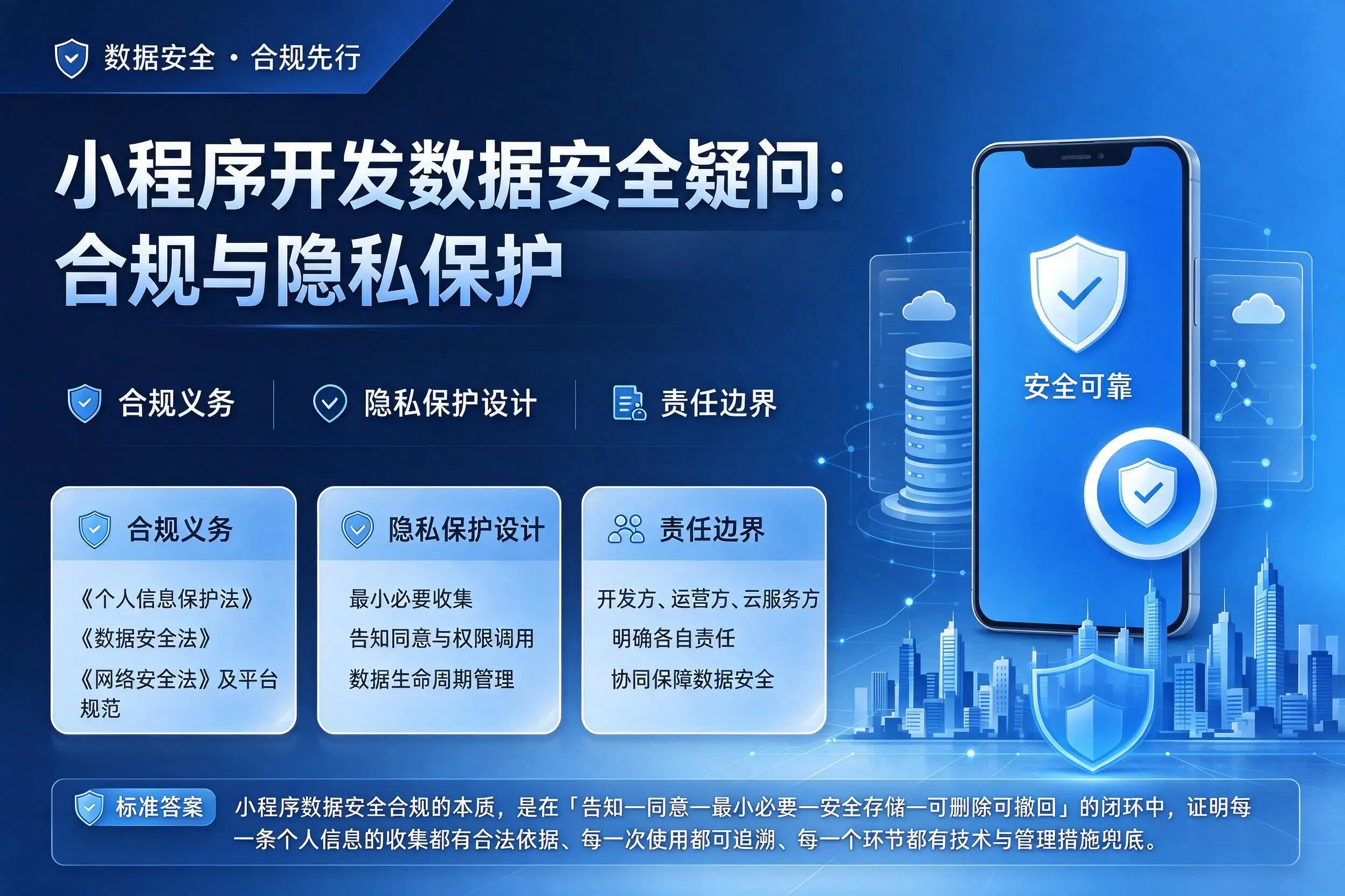 晋城小程序开发数据安全疑问:合规与隐私保护