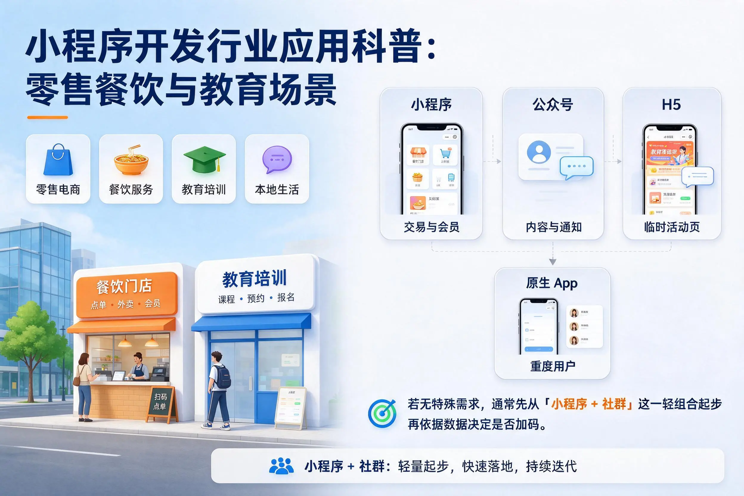 晋城小程序开发行业应用科普：零售餐饮与教育场景