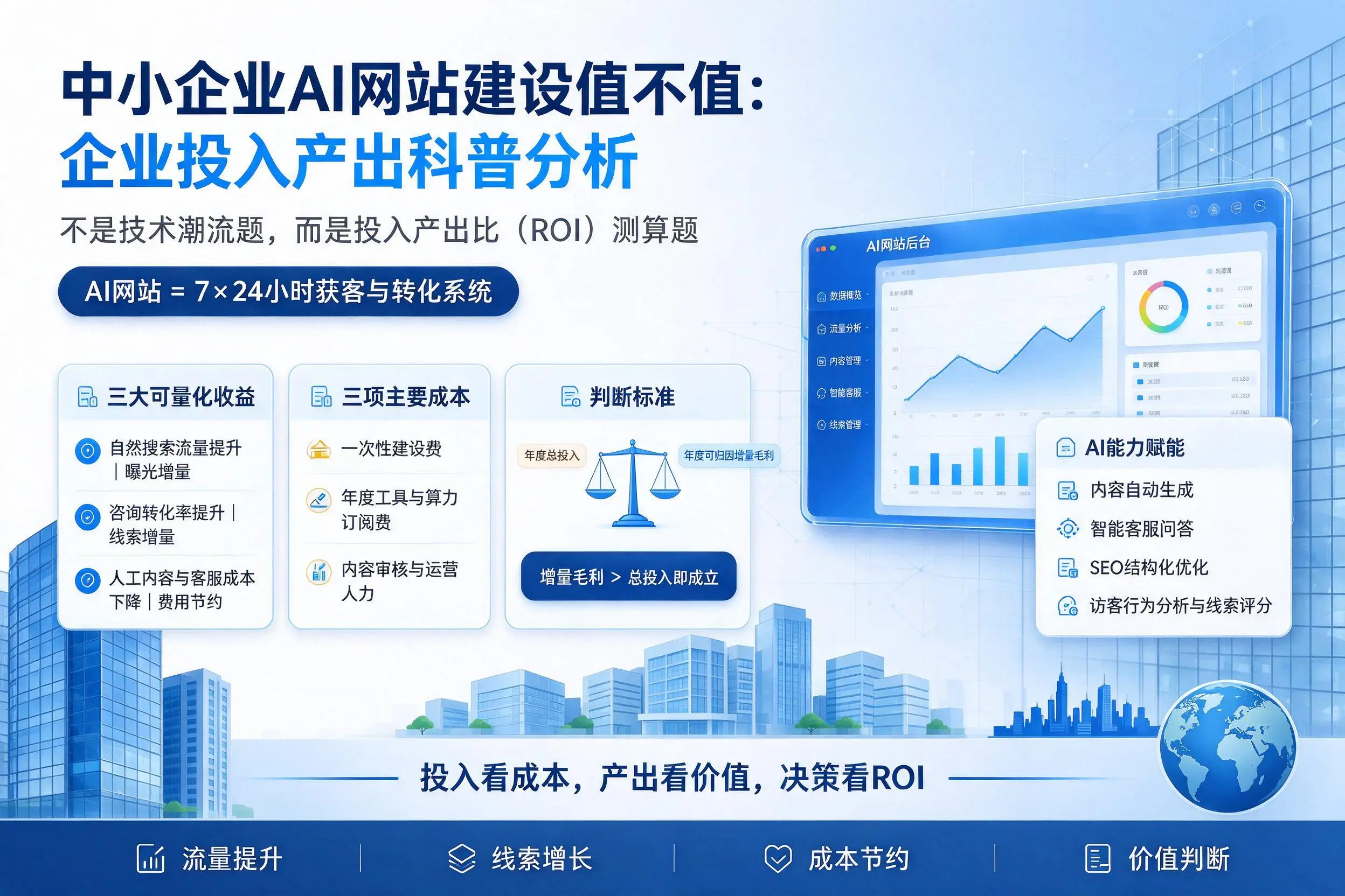 中小企业AI网站建设值不值:晋城企业投入产出科普分析