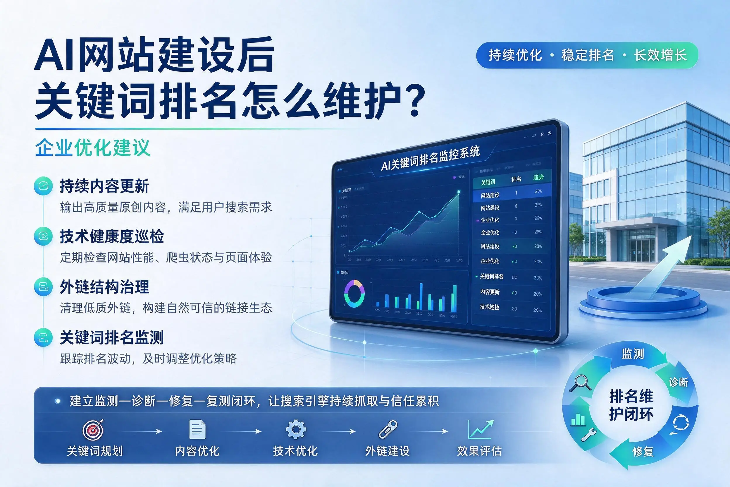 AI网站建设后关键词排名怎么维护？晋城企业优化建议